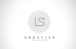 ls ls logo-ontwerp met zwart-wit creatieve tekst brief vector. vector