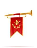 koning koninklijke gouden hoorn trompet vectorillustratie vector