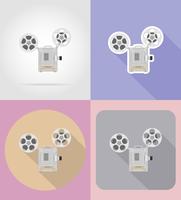 oude retro vintage projector plat pictogrammen vector illustratie