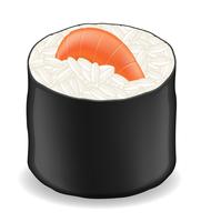 sushi rolt in zeewier nori vectorillustratie vector