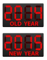 elektronische scorebord oud en het nieuwe jaar vector illustratie