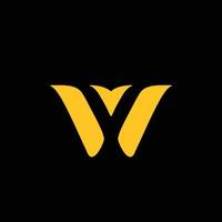 het initiële w-logo is elegant en luxueus vector