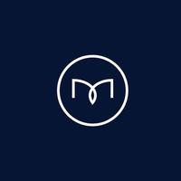 het initialen m-logo is eenvoudig en modern vector