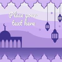 paarse moslim wenskaart vector