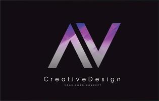 av brief logo ontwerp. paarse textuur creatieve pictogram moderne brieven vector logo.