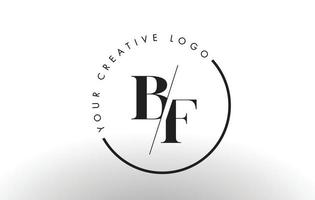 bf serif letter logo-ontwerp met creatieve doorsneden snit. vector