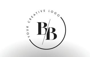 bb serif letter logo-ontwerp met creatieve doorsneden snit. vector