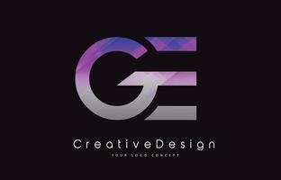 g brief logo ontwerp. paarse textuur creatieve pictogram moderne brieven vector logo.