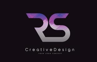 rs brief logo ontwerp. paarse textuur creatieve pictogram moderne brieven vector logo.
