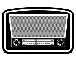 radio oud retro vintage pictogram stock vector illustratie zwart omtrek silhouet