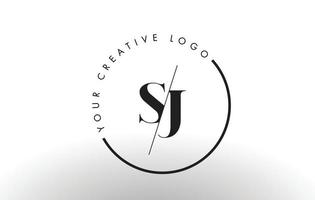 sj serif letter logo-ontwerp met creatieve doorsneden snit. vector