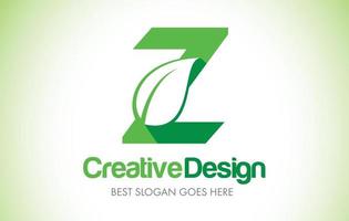 z groen blad brief ontwerp logo. eco bio blad letter pictogram illustratie logo. vector