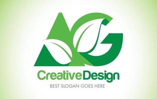 ag groen blad brief ontwerp logo. eco bio blad letter pictogram illustratie logo. vector