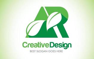 ar groen blad brief ontwerp logo. eco bio blad letter pictogram illustratie logo. vector