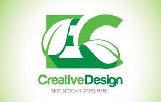 ec groen blad brief ontwerp logo. eco bio blad letter pictogram illustratie logo. vector