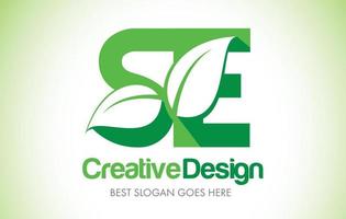 se groen blad brief ontwerp logo. eco bio blad letter pictogram illustratie logo. vector