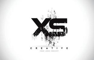 xs xs grunge brush brief logo ontwerp in zwarte kleuren vector illustratie.