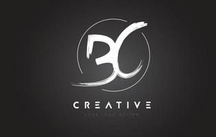 bc borstel letter logo ontwerp. artistieke handgeschreven brieven logo concept. vector