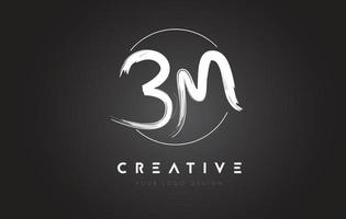 bm borstel letter logo ontwerp. artistieke handgeschreven brieven logo concept. vector