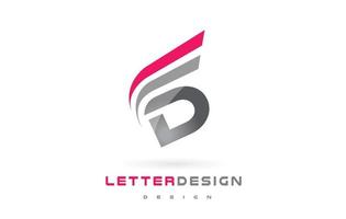 d brief logo ontwerp. futuristisch modern beletteringsconcept. vector