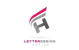 h brief logo ontwerp. futuristisch modern beletteringsconcept. vector