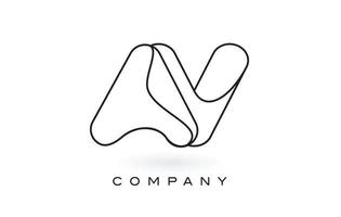 av monogram letter logo met dunne zwarte monogram omtrek contour. moderne trendy brief ontwerp vector. vector