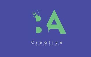 ba letter logo-ontwerp met negatief ruimteconcept. vector