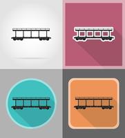 treinwagon trein plat pictogrammen vector illustratie