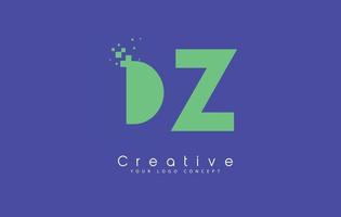 dz letter logo-ontwerp met negatief ruimteconcept. vector