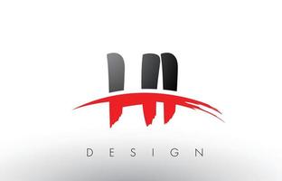 hi hi brush logo letters met rode en zwarte swoosh brush voorkant vector