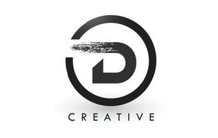 d borstel letter logo ontwerp. creatieve geborstelde letters pictogram logo. vector