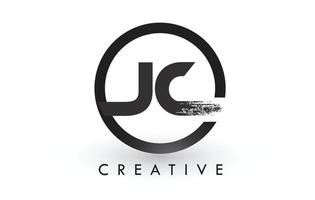 jc brush letter logo ontwerp. creatieve geborstelde letters pictogram logo. vector