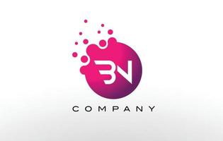 bn letter dots logo-ontwerp met creatieve trendy bubbels. vector