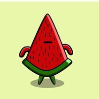 watermeloenkarakter met emotie vector