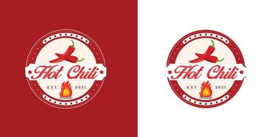 restaurant en hot chili logo ontwerp vector