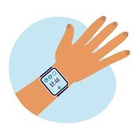 fitnessarmband voor kinderen met geolocatie. slimme horloge op uw hand. vector