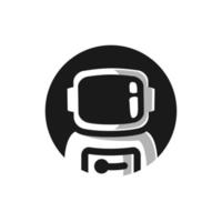 eenvoudig ruimtevaarder-astronaut logo-ontwerp vector