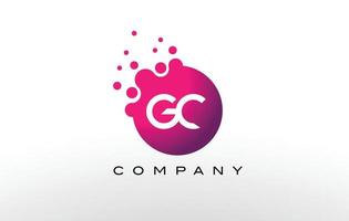 gc letter dots logo-ontwerp met creatieve trendy bubbels. vector