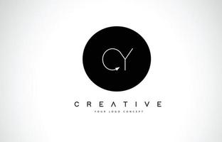 cy cy logo-ontwerp met zwart-wit creatieve tekst brief vector. vector