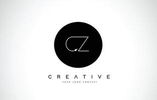 cz cz logo-ontwerp met zwart-wit creatieve tekst brief vector. vector