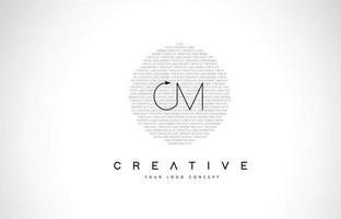 cm cm logo-ontwerp met zwart-wit creatieve tekst brief vector. vector