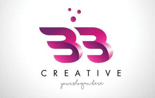 bb letter logo-ontwerp met paarse kleuren en stippen vector