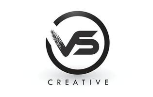 vs borstel letter logo-ontwerp. creatieve geborstelde letters pictogram logo. vector
