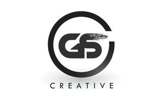 gs borstel letter logo ontwerp. creatieve geborstelde letters pictogram logo. vector