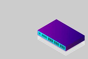 isometrische schakelaar met uplink-poort vector