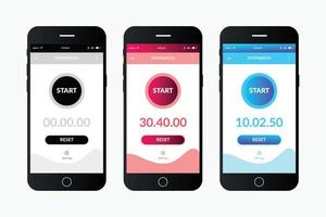 stopwatch slimme apps ontwerp ui ux thema vector