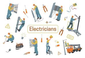 elektriciens plat ontwerpconcept vector