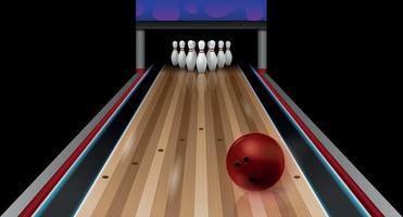 bowlingbaan realistische compositie vector