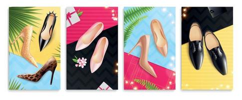 schoenen posters set vector