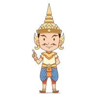 stripfiguur van traditionele Thaise engel man. vector